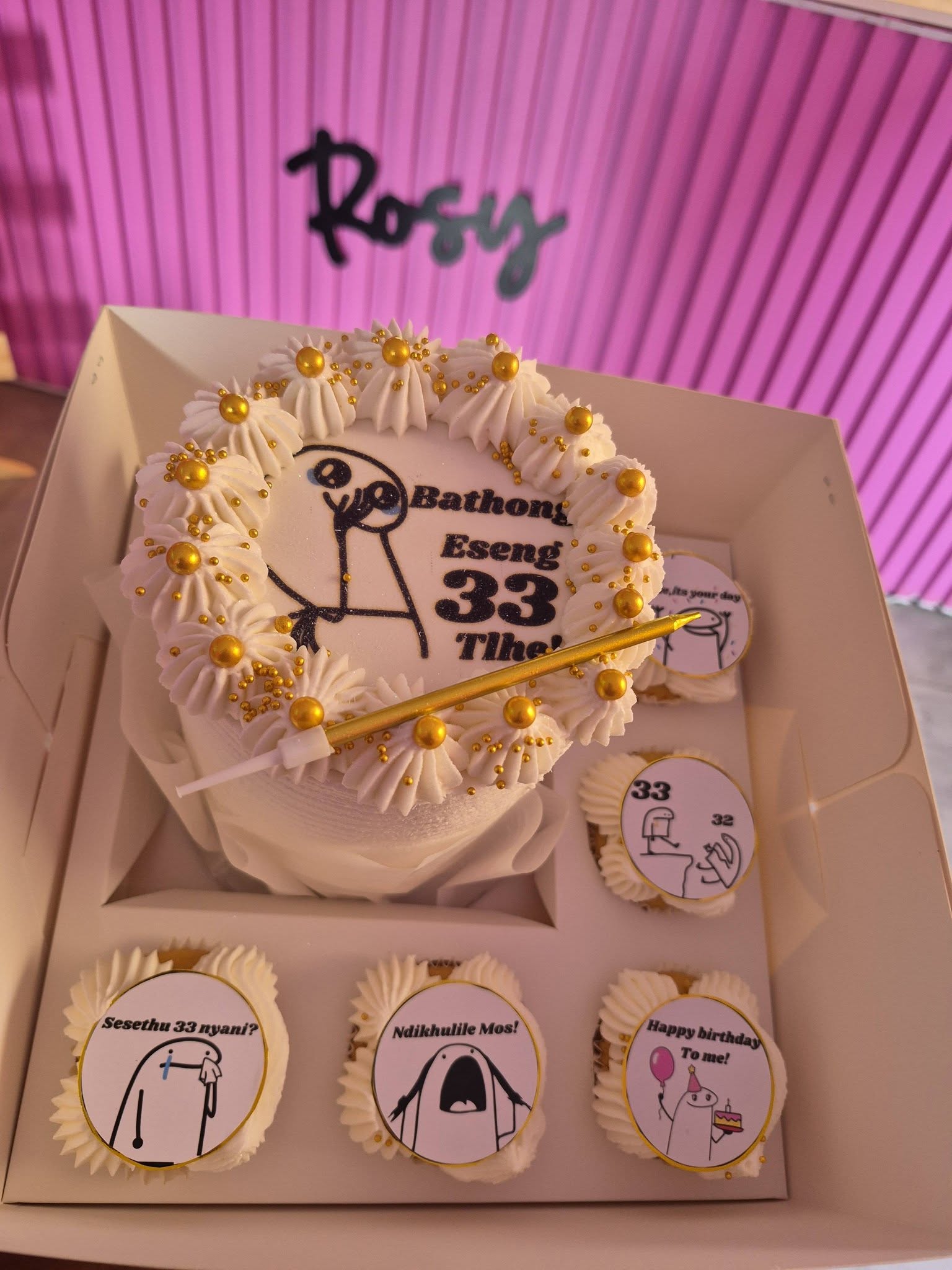 33rd Birthday Statement Cake by Rosy's Cakes and Events