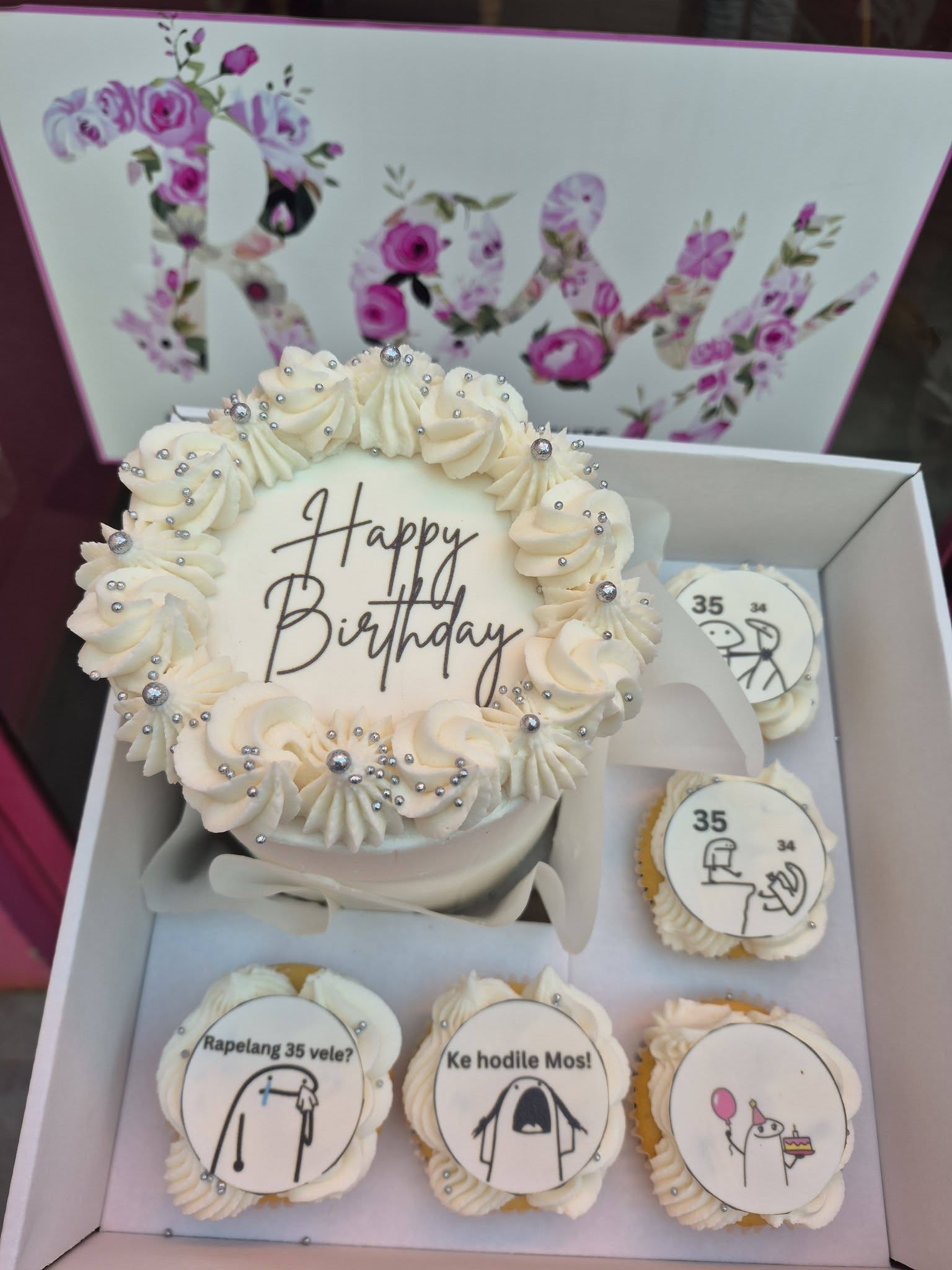 Silver Rhinestone 35th Cake by Rosy's Cakes and Events