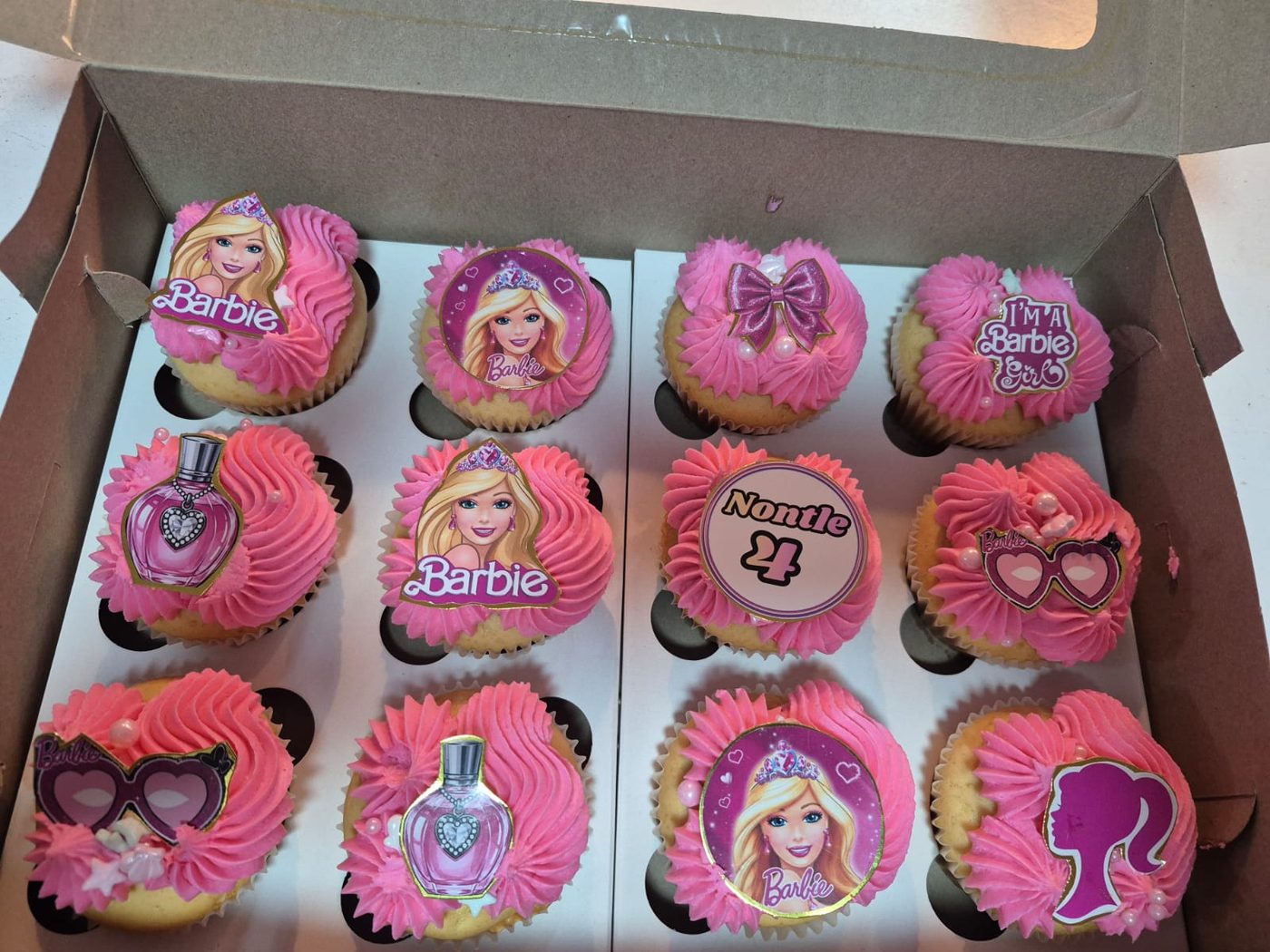 Barbie Pink Cupcakes Box by Rosy's Cakes and Events