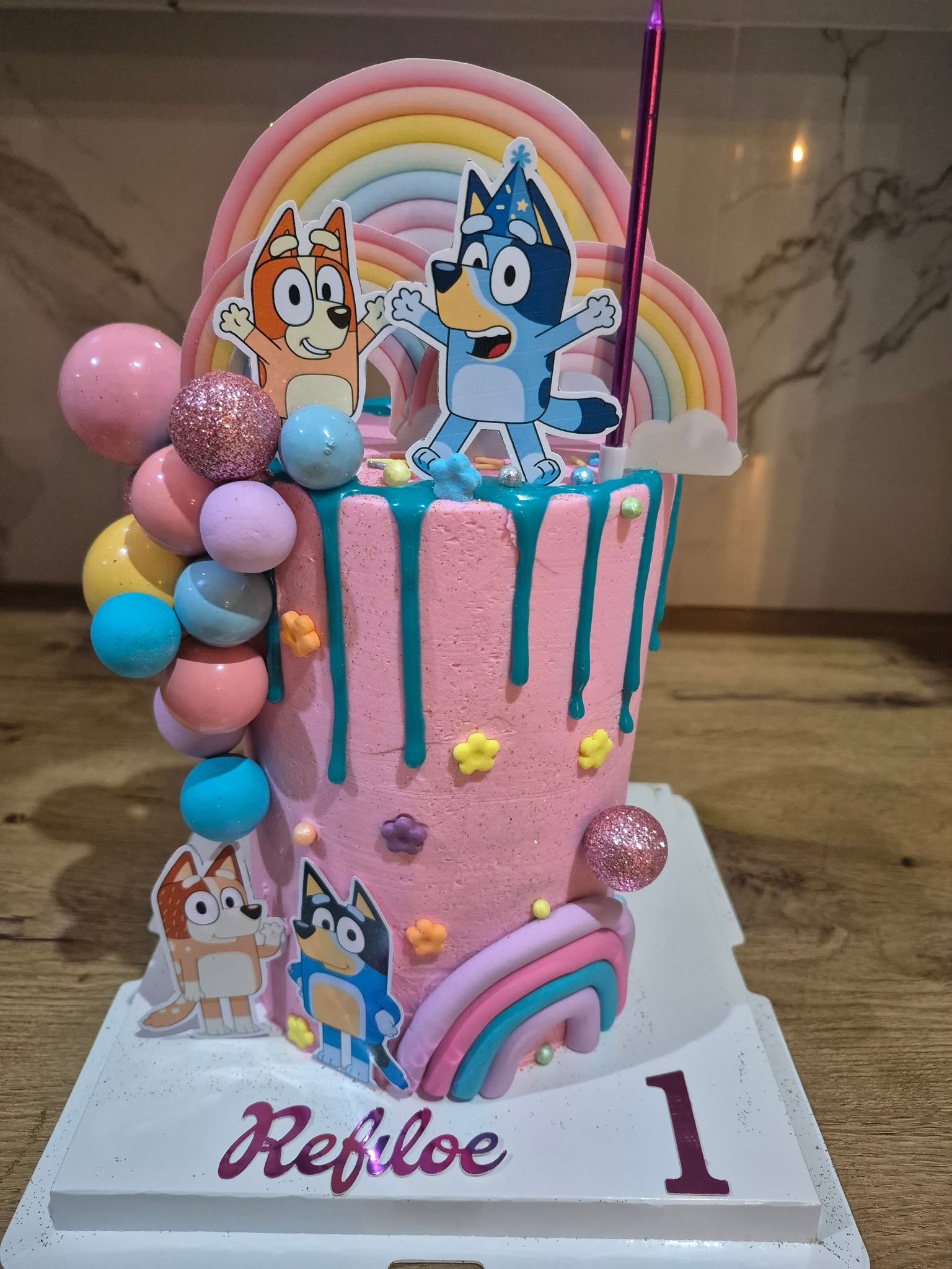 Bluey First Birthday Cake by Rosy's Cakes and Events