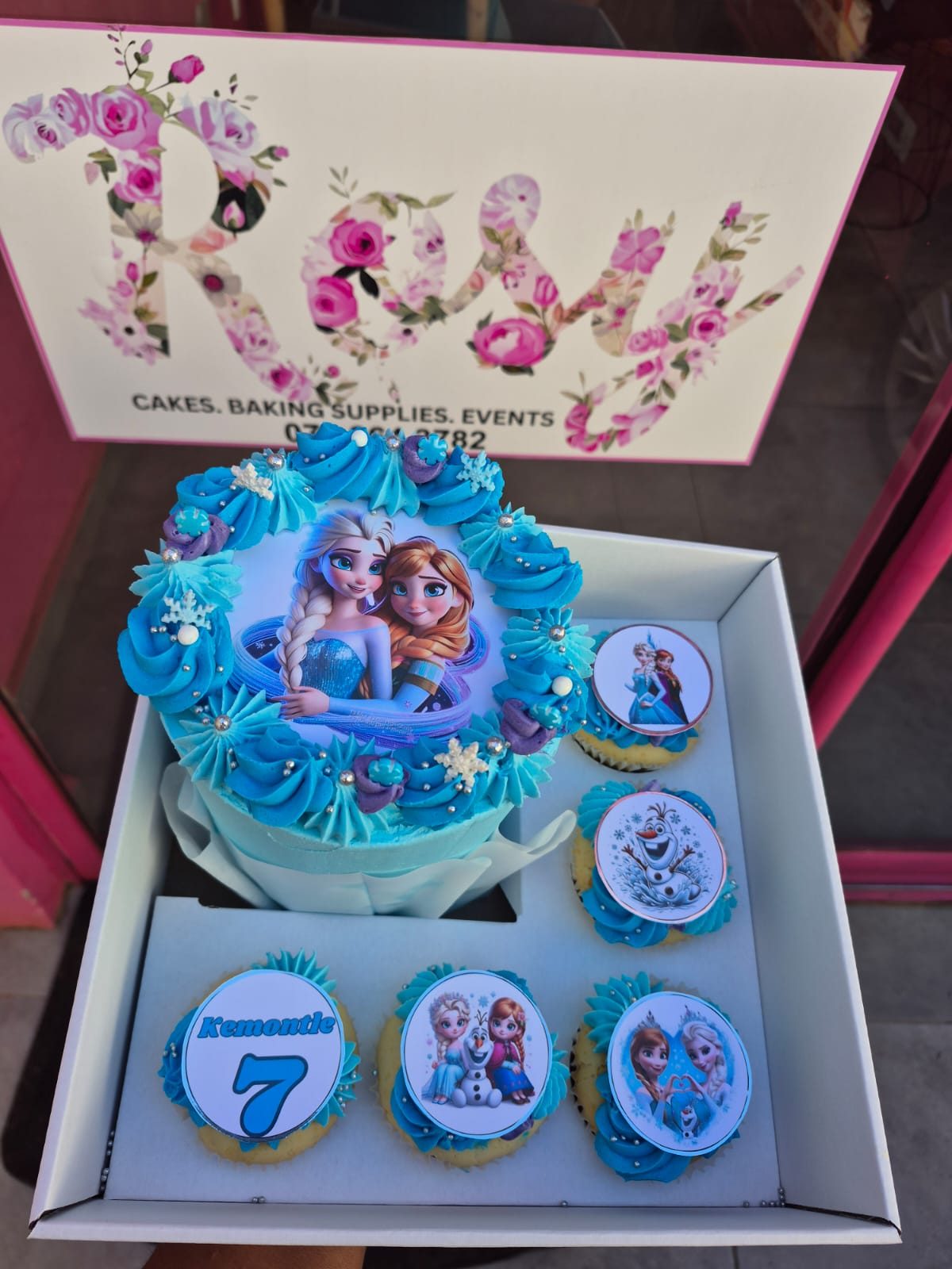 Frozen Box Cake by Rosy's Cakes and Events