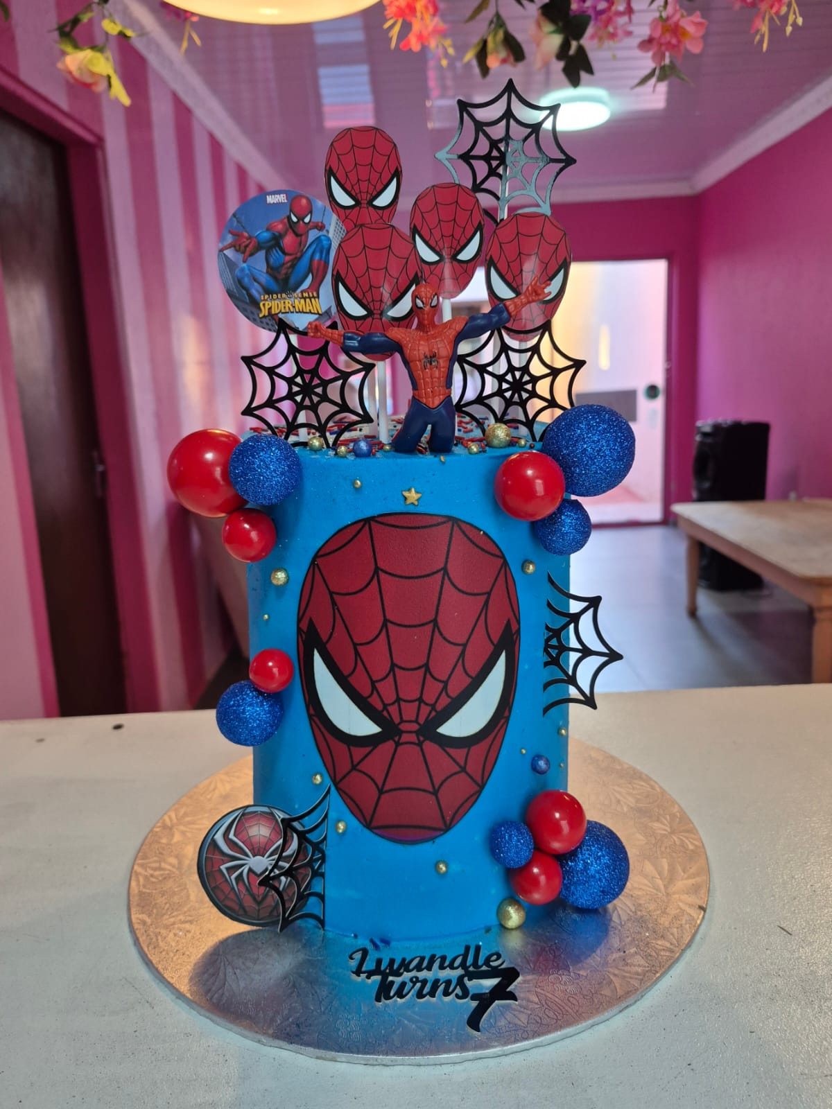 Spider-Man Tower Cake by Rosy's Cakes and Events